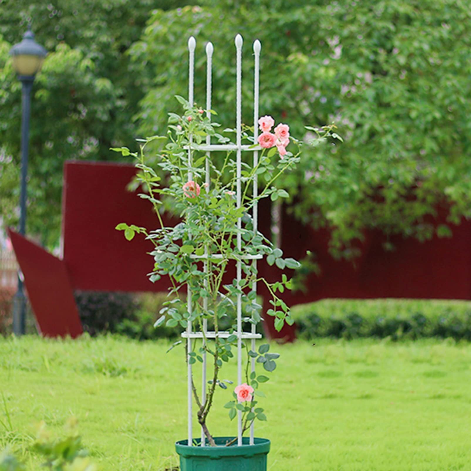 Obélisque de Jardin pour Plantes grimpantes, Tuteur métallique for tomates, rosiers, Fleurs et légumes - Tuteur de Jardinage et vergers(D15xH90cm(D6xH35in))