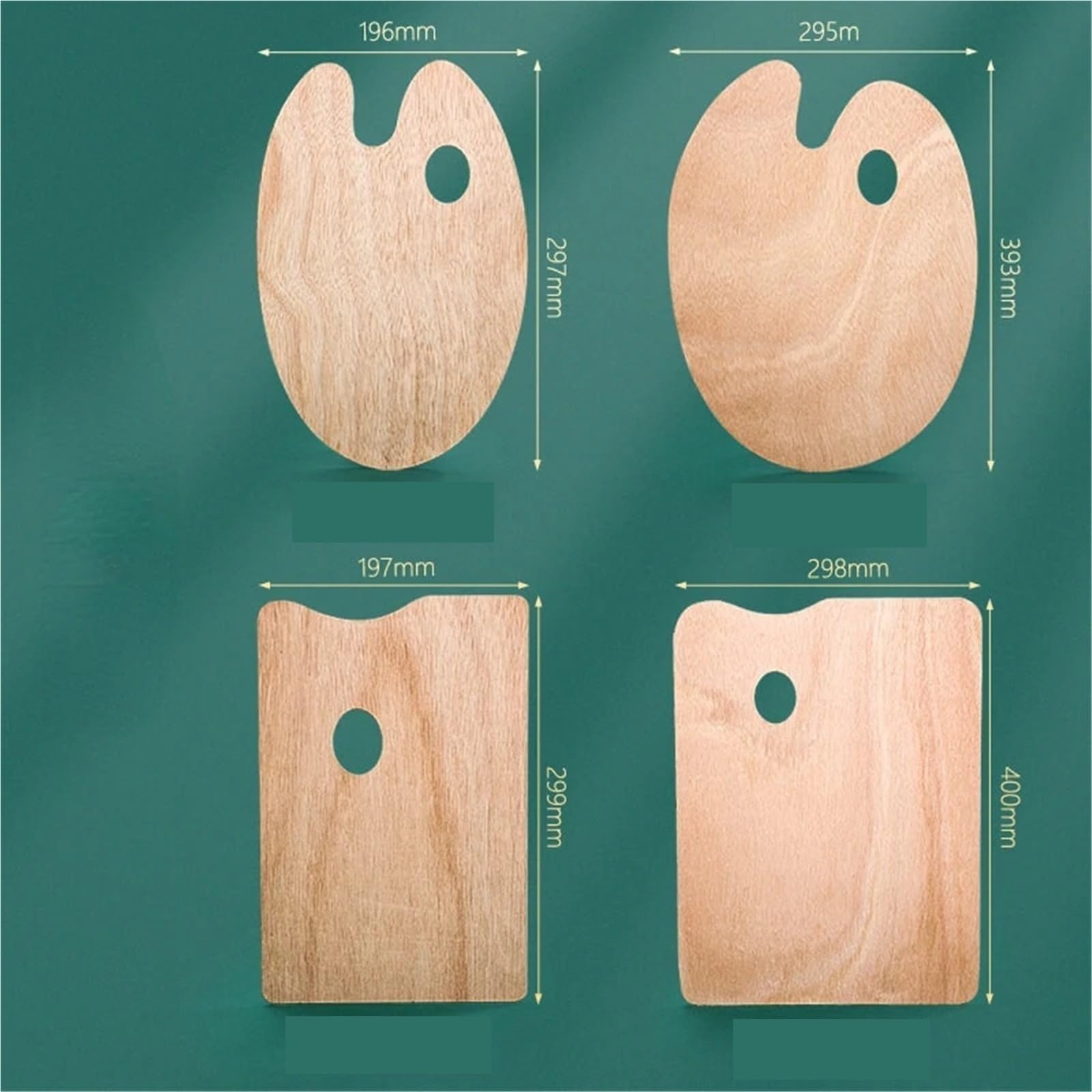 Tavolozza Ad Olio for Pittura In Legno for La Pittura | Vassoio a guazzo piatto ovale quadrato liscio palmare(Oval large)