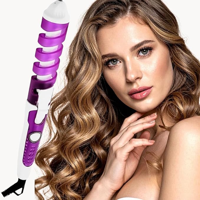 Modelador de Cachos Espiral, baby liss 19mm,Profissional Aquecimento Rápido, Bivolt, Roxo e Branco