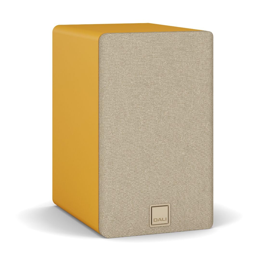 DALI KUPID Premium-Kompakt-Passiv-HiFi-Regallautsprecher, 2-Wege-Design mit 4,5-Zoll-Tieftöner und 1-Zoll-Hochtöner, inklusive Wandhalterung (Paar) – Goldgelb