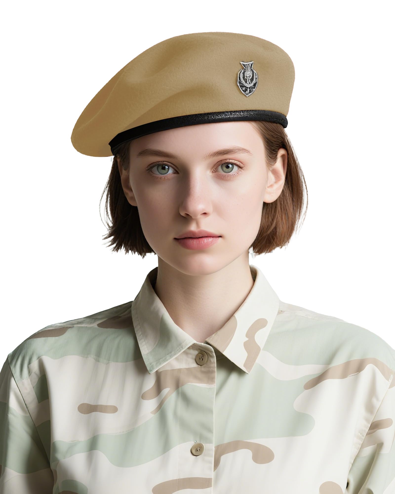 Beret Hats for Women & Beret Hat Men - US Army Style 100% Wool Military Beret, Vintage British Officer Look.