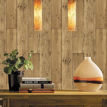 Papier Peint Imitation Bois Papier Peint Retro 3d Revetement Mural En Pvc Pour Chambre A Coucher Salon Salle A Manger Fond Tv 0 53m 10m 2292 Amazon Fr Cuisine Maison