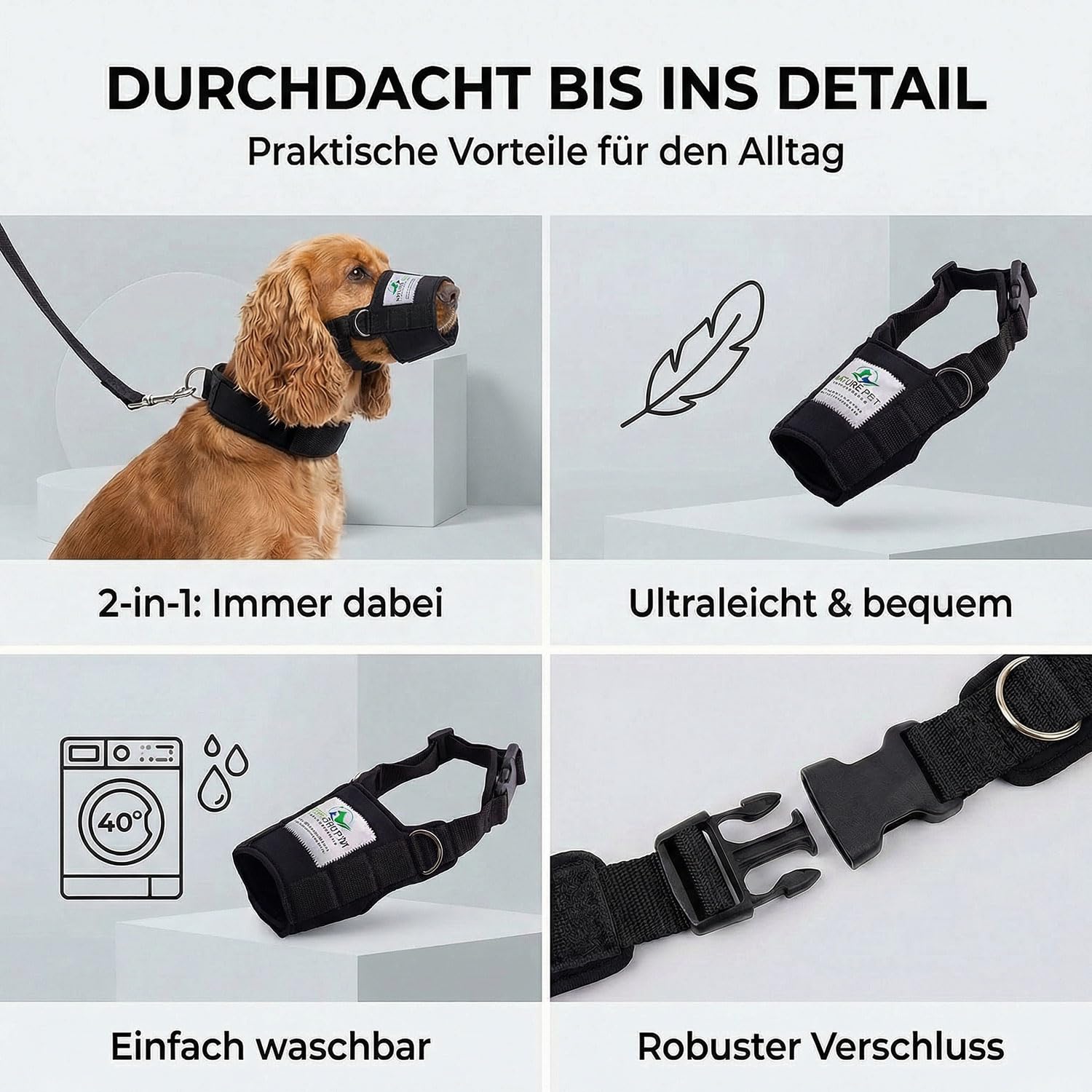Nature Pet Soft Maulkorb aus Neopren (L)
