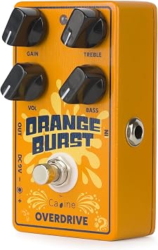 Caline CP-516 Orange Burst Overdrive Guitar Effect Pedal True Bypass Design White Knobs