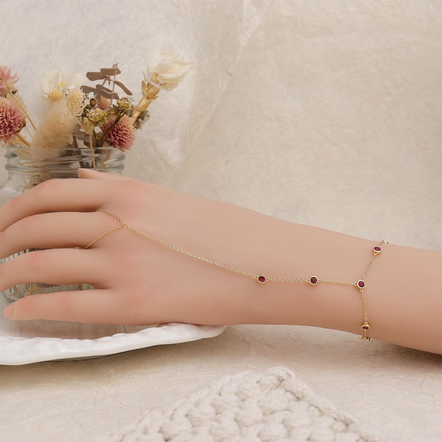 Jean Beau Dainty Star Stainless Steel Hand Chain Ring Slave Bracelet for Women - Image 5