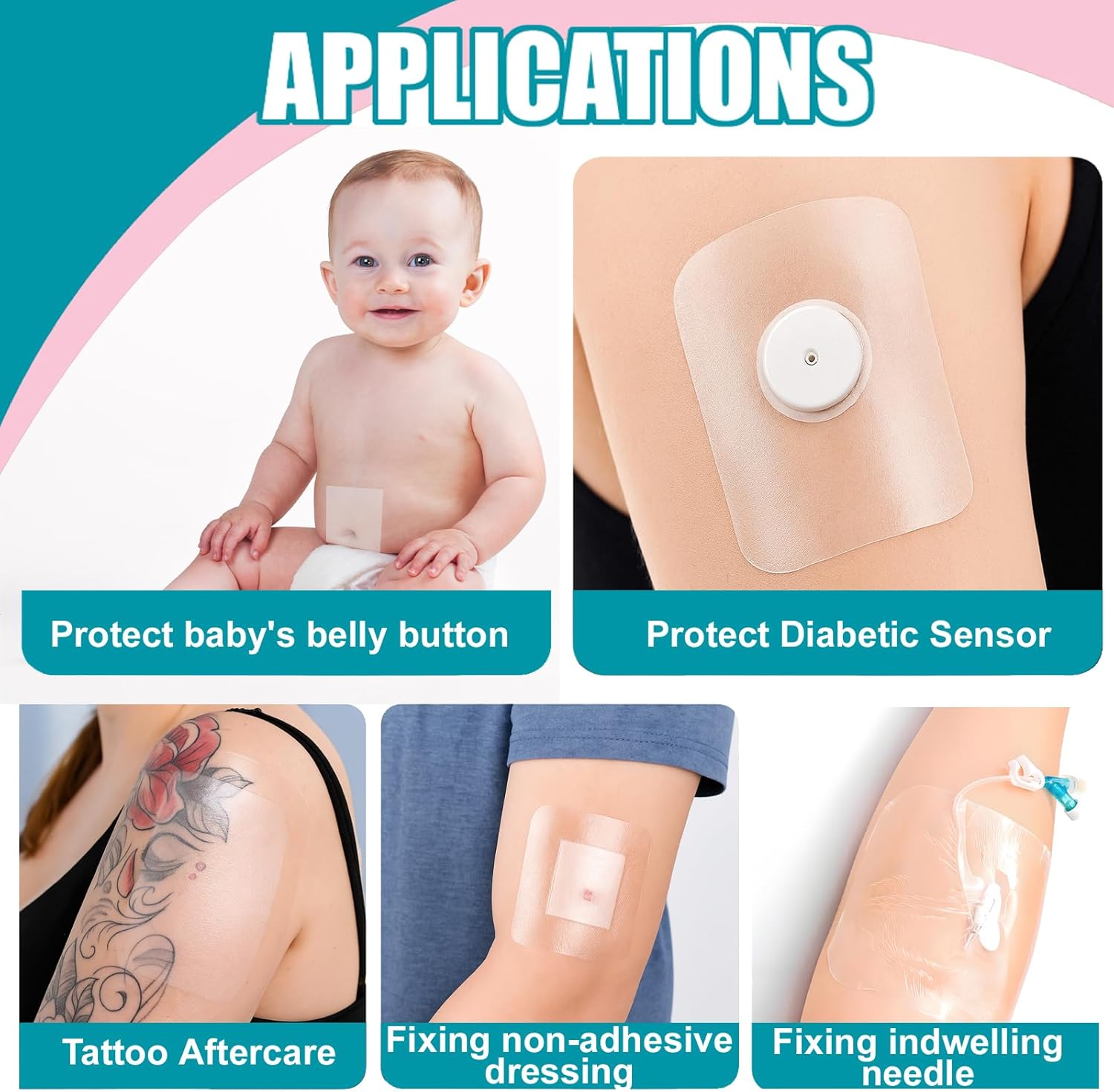 32 Pack – 4"x4.75" Waterproof Bandages, Transparent Film Dressing for Wound Care, Tattoo Aftercare, Waterproof Bandaid for Swimming, Tattoo Cover Up Patch or Tape, Large Breathable Dressing - Image 3