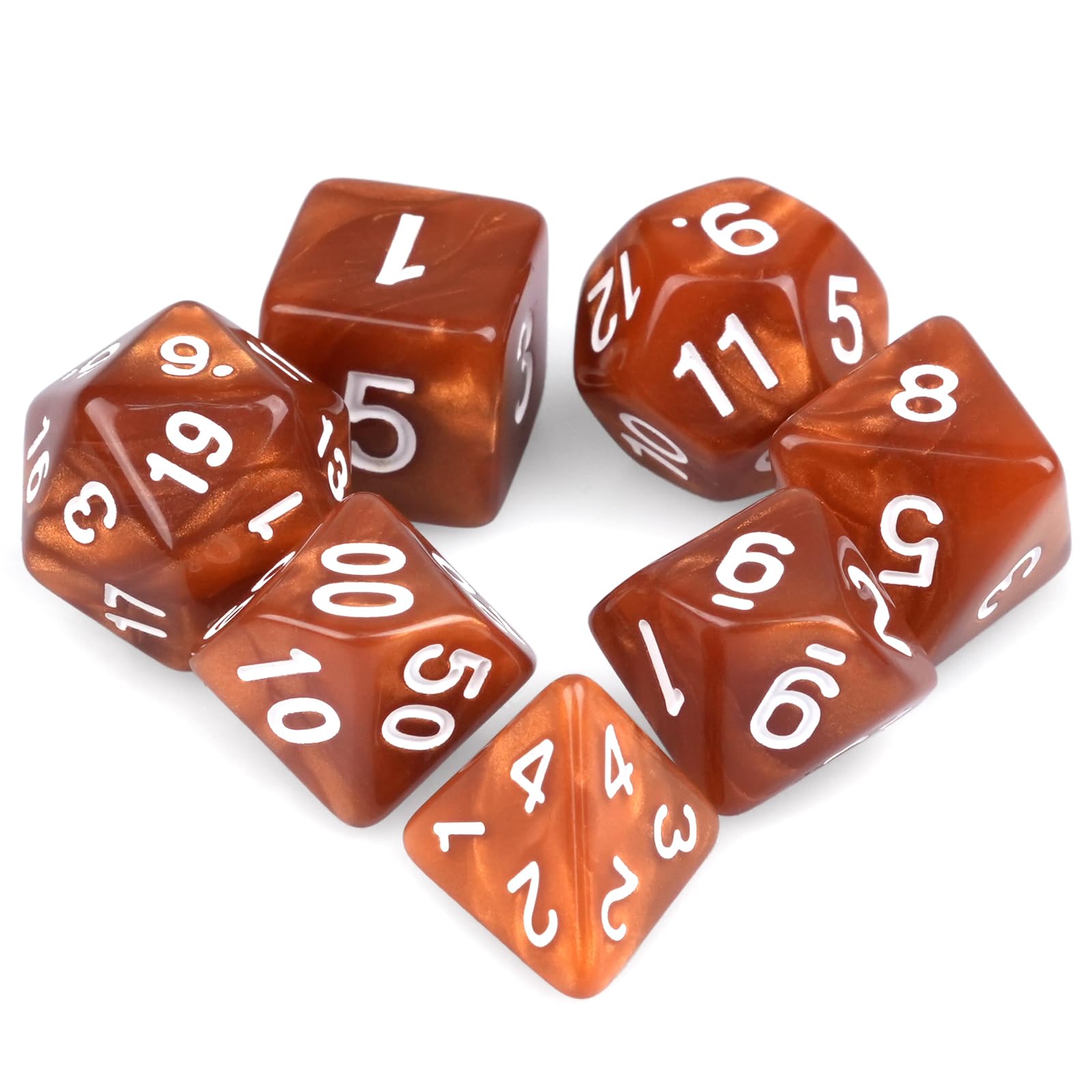 HKDZ Handmade Polyhedral Dice, Dungeons and Dragons Dice 7 Set Polyhedral DND for MTG RPG Game Gold Copper - Image 3
