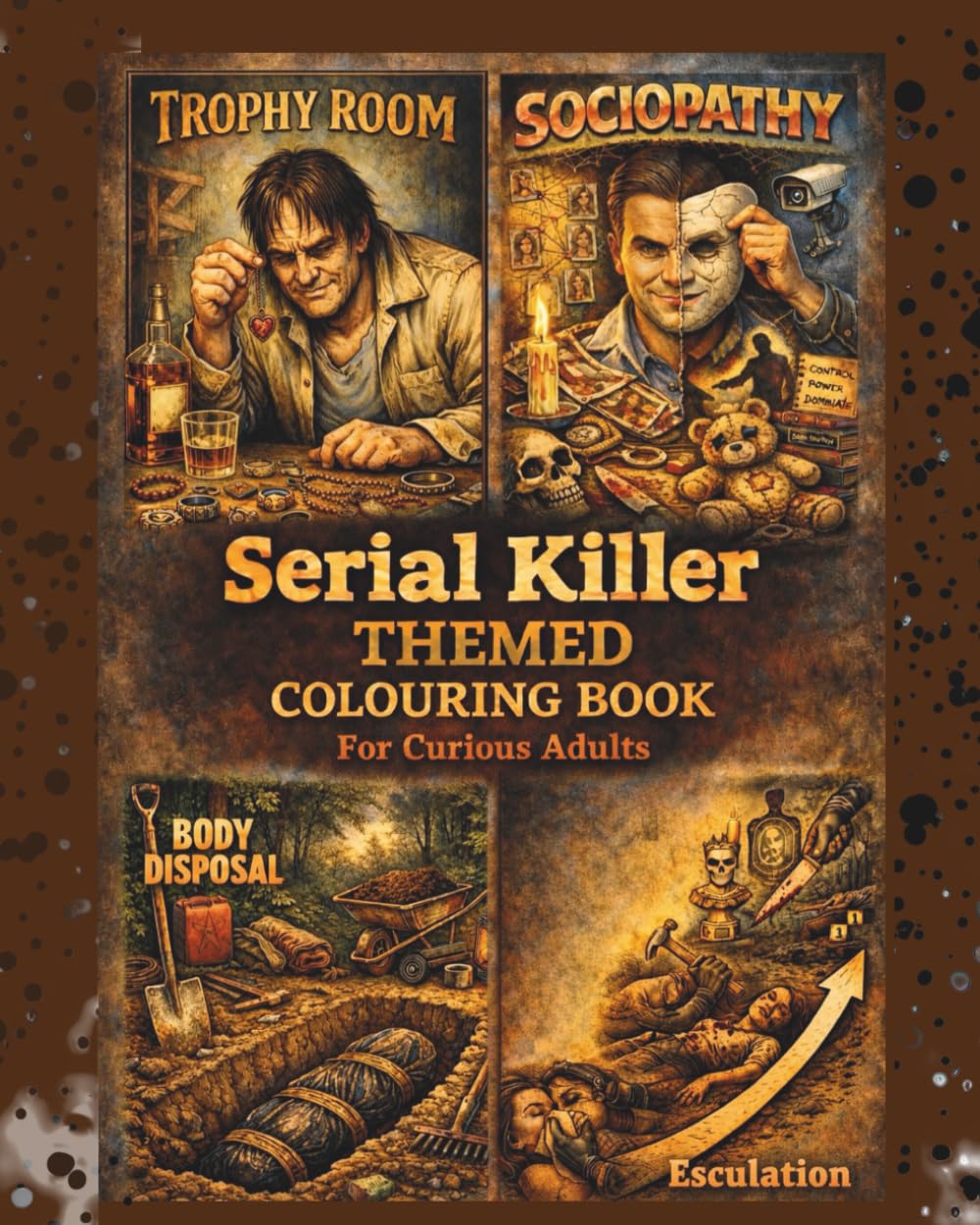 The Serial Killer Themed Colouring Book for Curious Adults: Designed for true-crime lovers, psychology fans, and adults who want something darker than flowers and mandalas.
