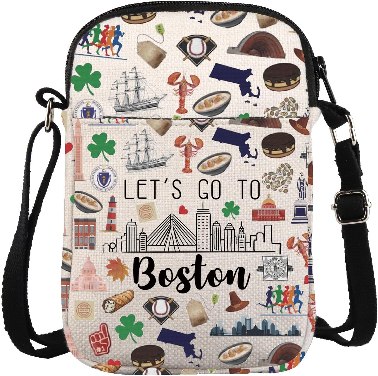 ZJXHPO Boston Trip Cross Body Bag Boston Colorado Road Trip Messenger Bag Boston Souvenir Boston Vacation Travel Gift