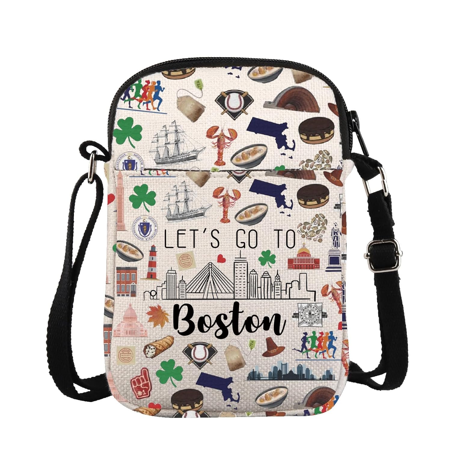 ZJXHPO Boston Trip Cross Body Bag Boston Colorado Road Trip Messenger Bag Boston Souvenir Boston Vacation Travel Gift