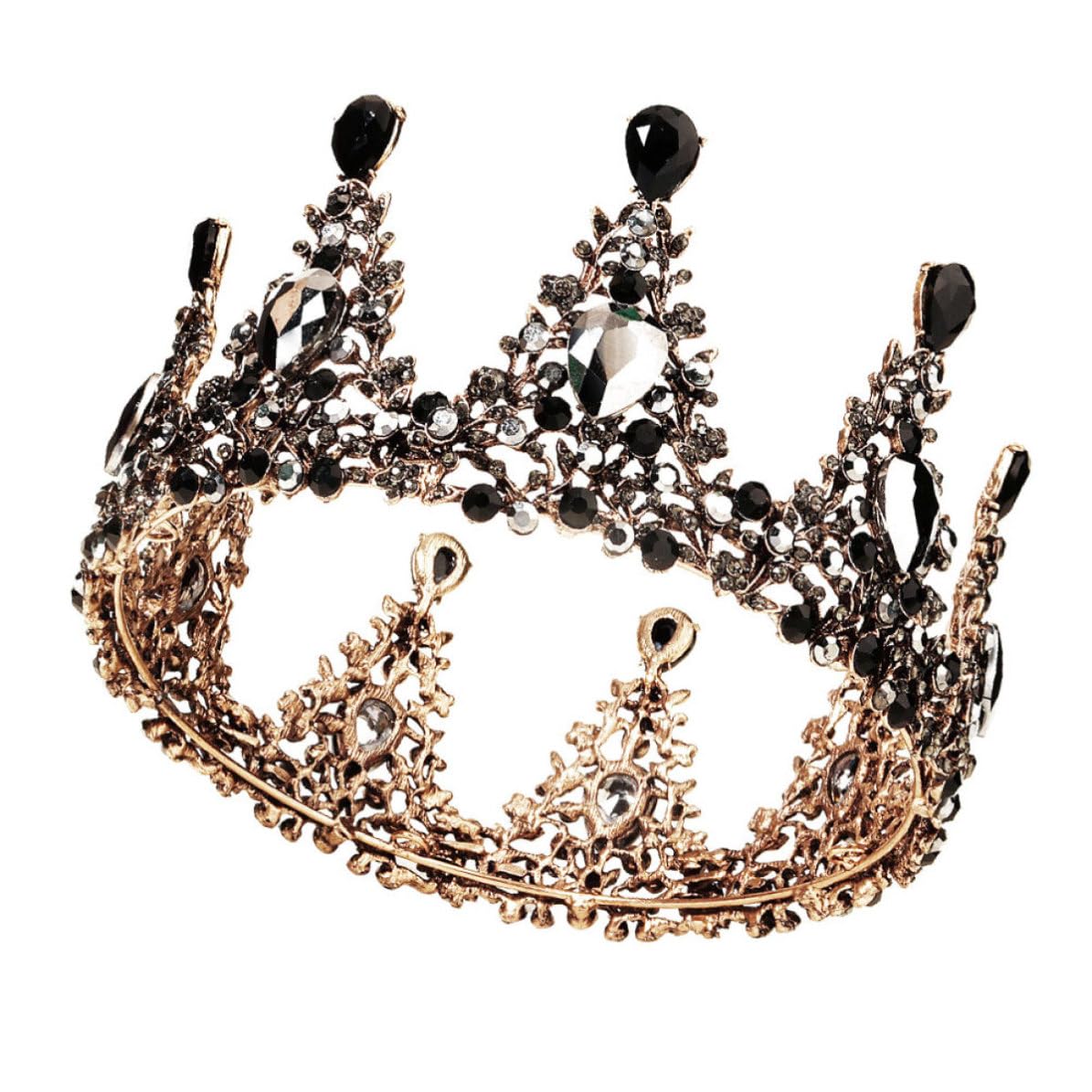 Elegant Retro Bride Crown Headdress Wedding Tiara Headband with Rhinestone Alloy Design, Easy to Wear and Well Decorated for Proposal and Party