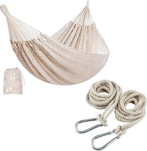 Hamaca maya tejida a mano con 2 correas colgantes para columpio de árbol