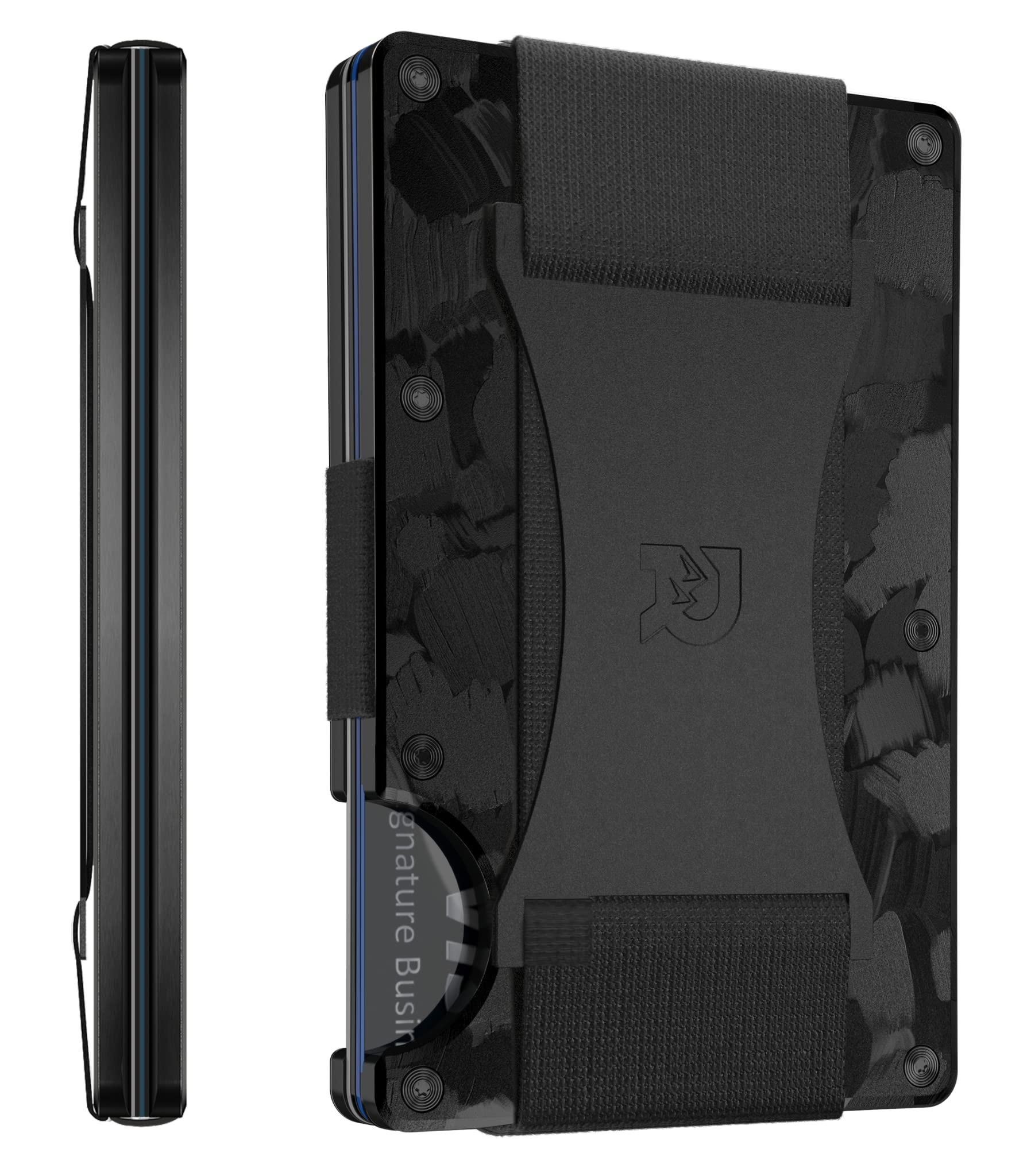 Wallet Forged Carbon - Ultralight Wallet with RFID Blocker, Carbon cash strap, Modern