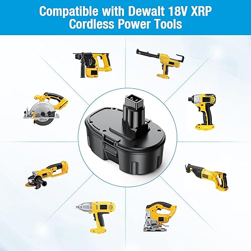 Miniatura 3 de Batería de repuesto mejorada, paquete de 2, DC9096 DC9098 para Dewalt 18 V XPR DC9096 DC9098 DC9099 DW9095 DW9096 DW9098 DE9038 3700mAh herramientas