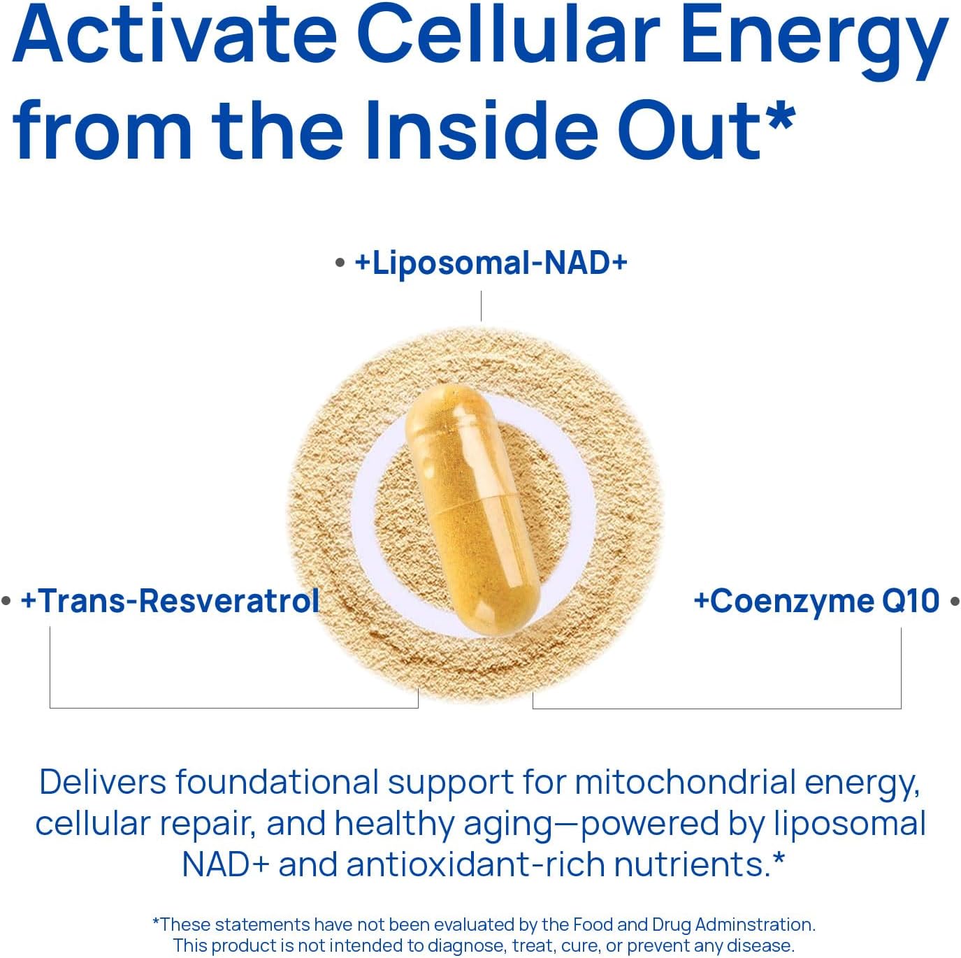 Selerb NAD+ Supplements for Men – Nitric Oxide Prostate Health Supplements for Men with Resveratrol, CoQ10, L Citrulline and Lycopene for Anti-Aging, Stamina & Cellular Energy Support 60 Capsules - Image 3