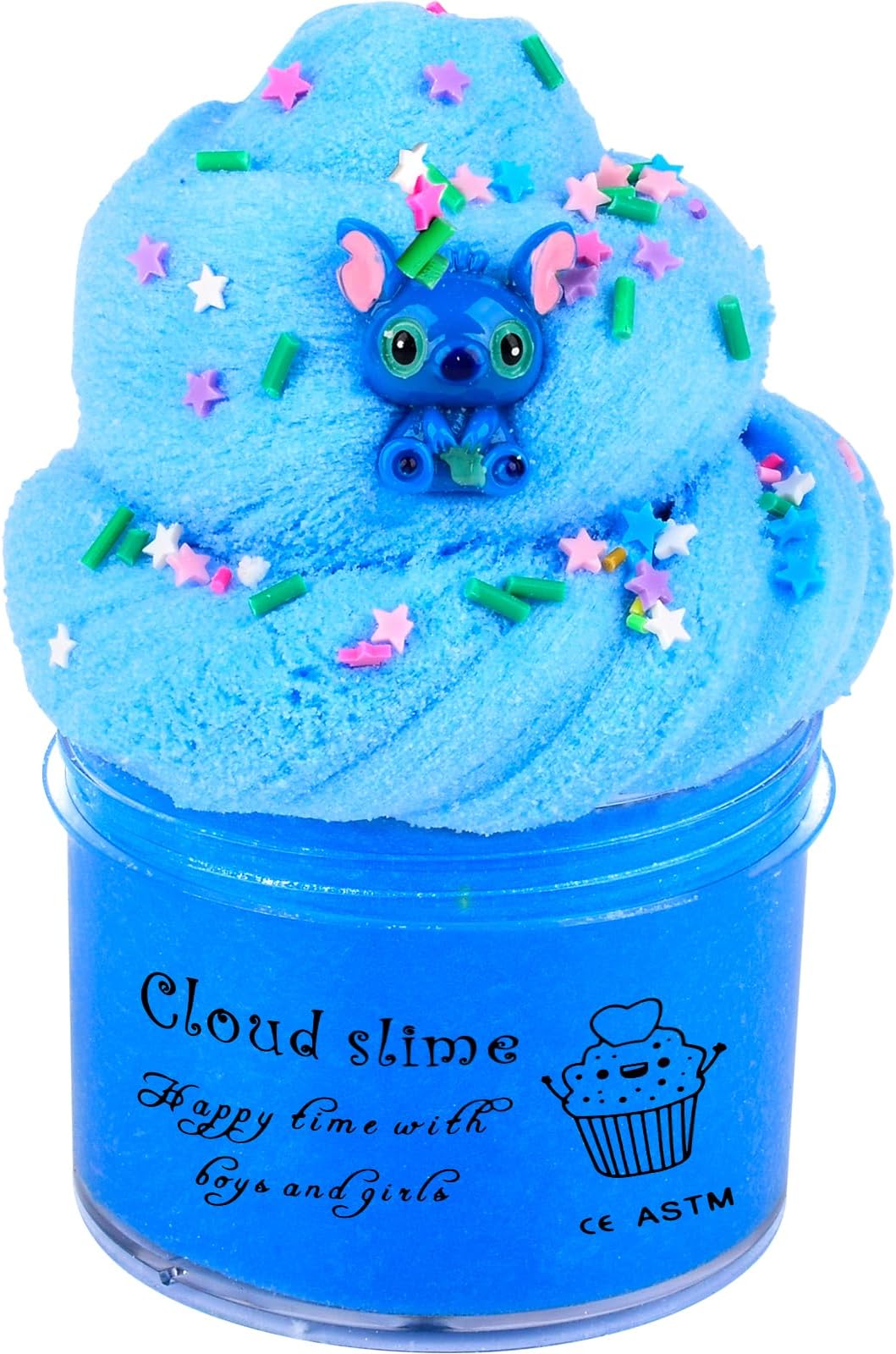 Fluffy Blue Cloud Slime, Super Soft Cloud Slime Toy for Girls Boys, Educational Stress Relief Toys for Kids Party Favors, Classroom Rewards and Valentine's Day Gift 200MLClimeCo CertifiedCarbonfree Certified