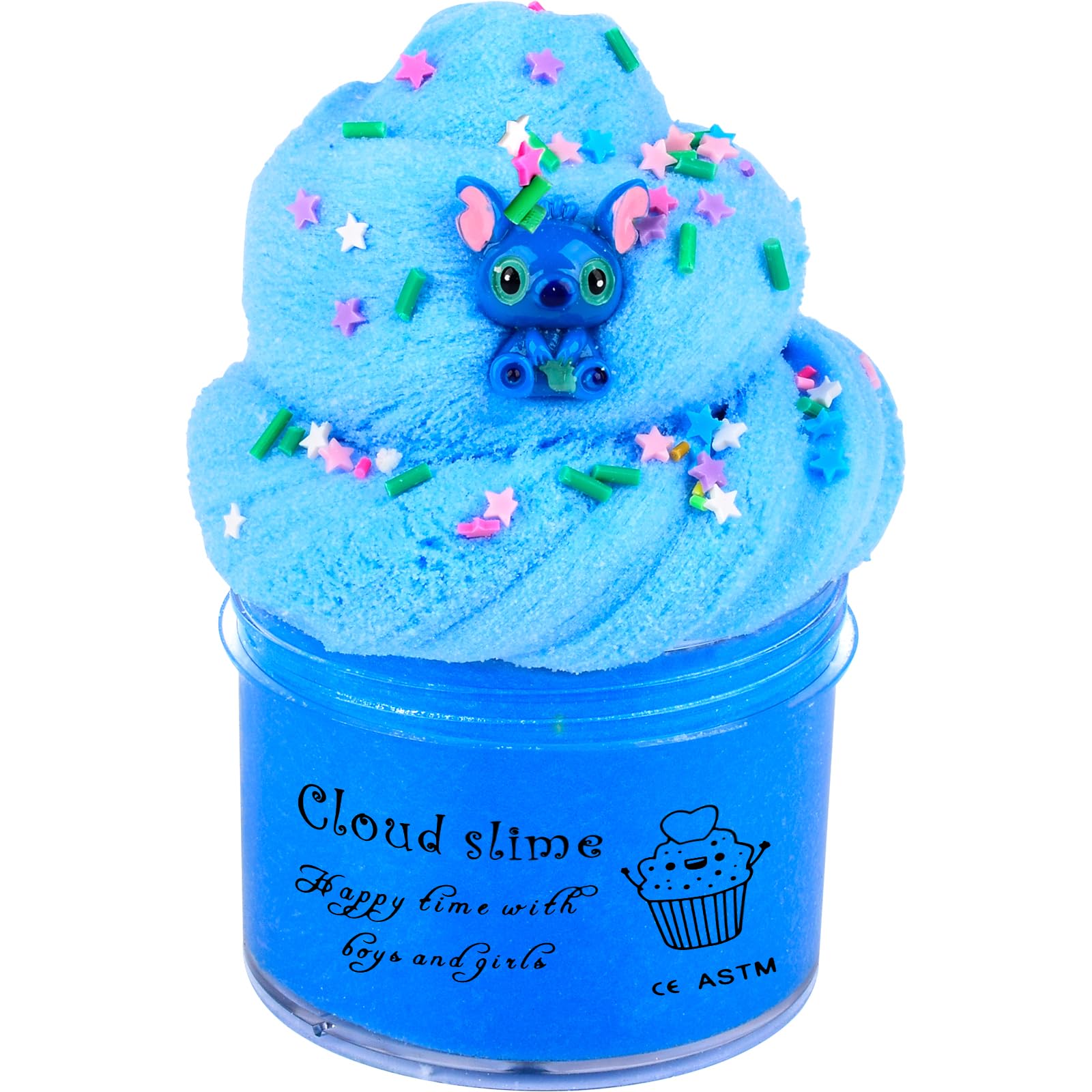 Fluffy Blue Cloud Slime, Super Soft Cloud Slime Toy for Girls Boys, Educational Stress Relief Toys for Kids Party Favors, Classroom Rewards and Valentine's Day Gift 200MLCarbonfree CertifiedClimeCo Certified