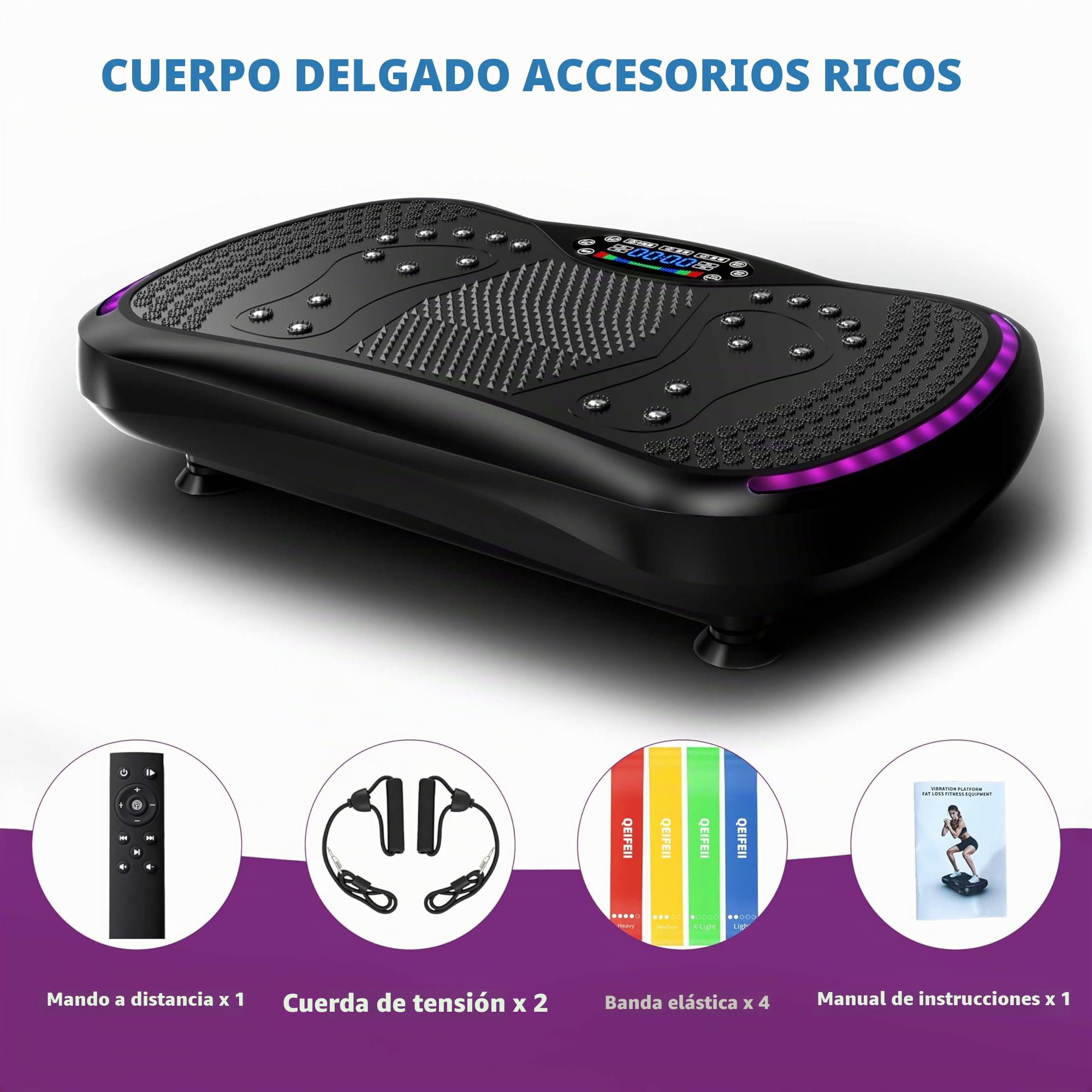Plataforma Vibratoria para PéRdida de Peso y Drenaje LinfáTico, 200 Niveles de Vibración, Peso MáXimo de 181 Kg, Plataforma De Modelado para Entrenamiento de Cuerpo Completo y Fitness