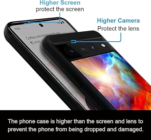 Miniatura 5 de CARLOCA Funda de acrílico duro compatible con Google Pixel 7 Pro, diseño gráfico de identidad colorido de nubes irreales, a prueba de golpes,