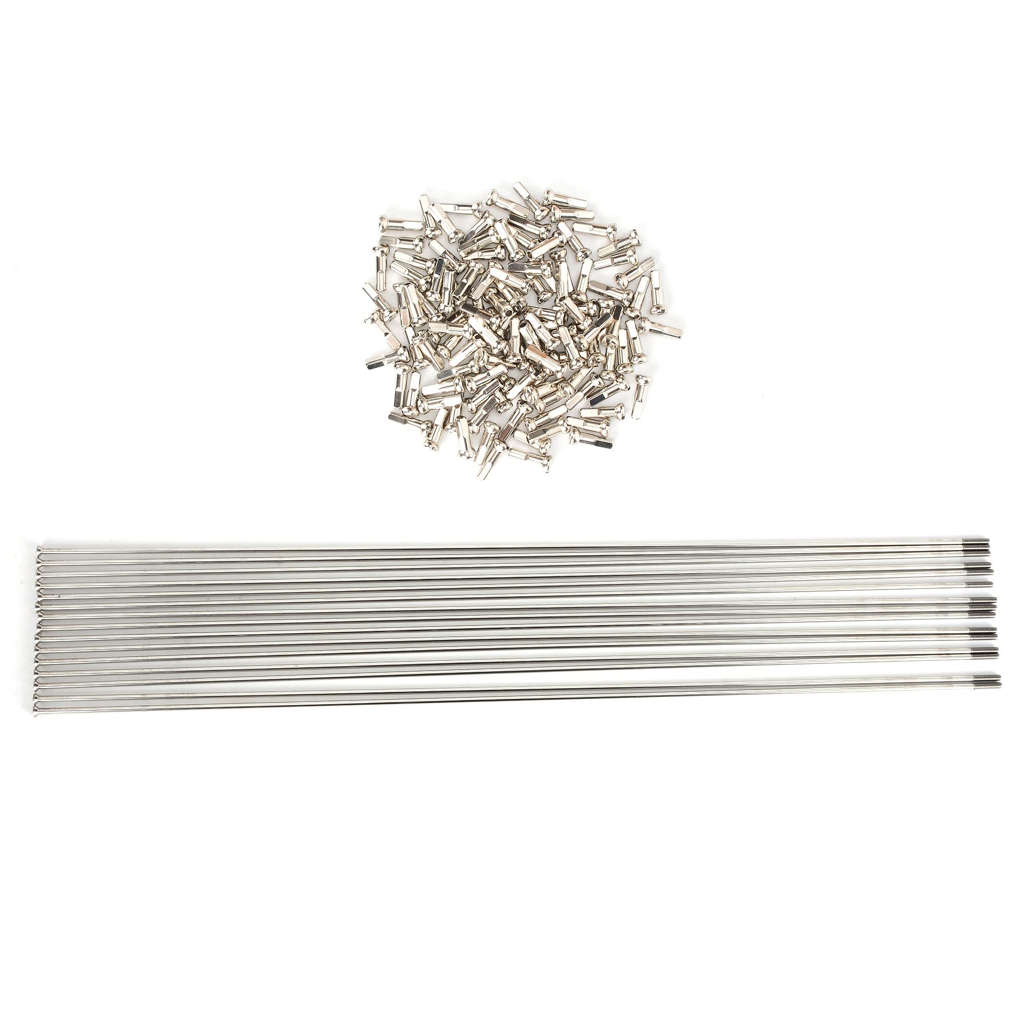 JIASHUNHE Cycling Spokes Fahrrad Speichen 2,0 Runde J-bend/gerade Pull Kopf Silber Mit Kupfe(Straight 56 PCS)
