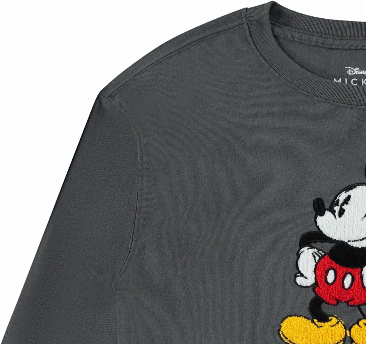 Ladies Mickey Mouse Fashion Sweatshirt Crewneck - Chenille Patch & Embroidery Sleeve - Mickey & Minnie Sweatshirt - Image 3