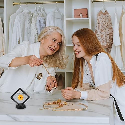 Miniatura 7 de NUOBESTY 40 unids 3D flotante vitrina expositor marco base joyería estante de exhibición para monedas antiguas desafío gemas minerales