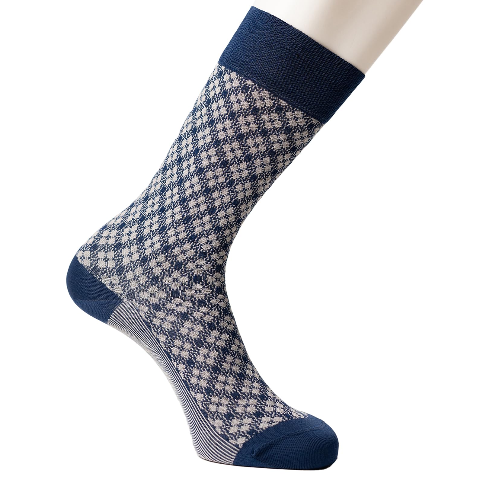 Theater Men's Plaid Dress Socks | Mercerized Cotton | Anti-Bacterial | Calf Length | Luxury Formal Wear for Men