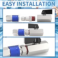 Vista 8 de ChillWaves Enchufe de aire estilo T automotriz, enchufes neumáticos macho NPT de 1/2 pulgada, accesorios para compresores de aire (paquete de 5)