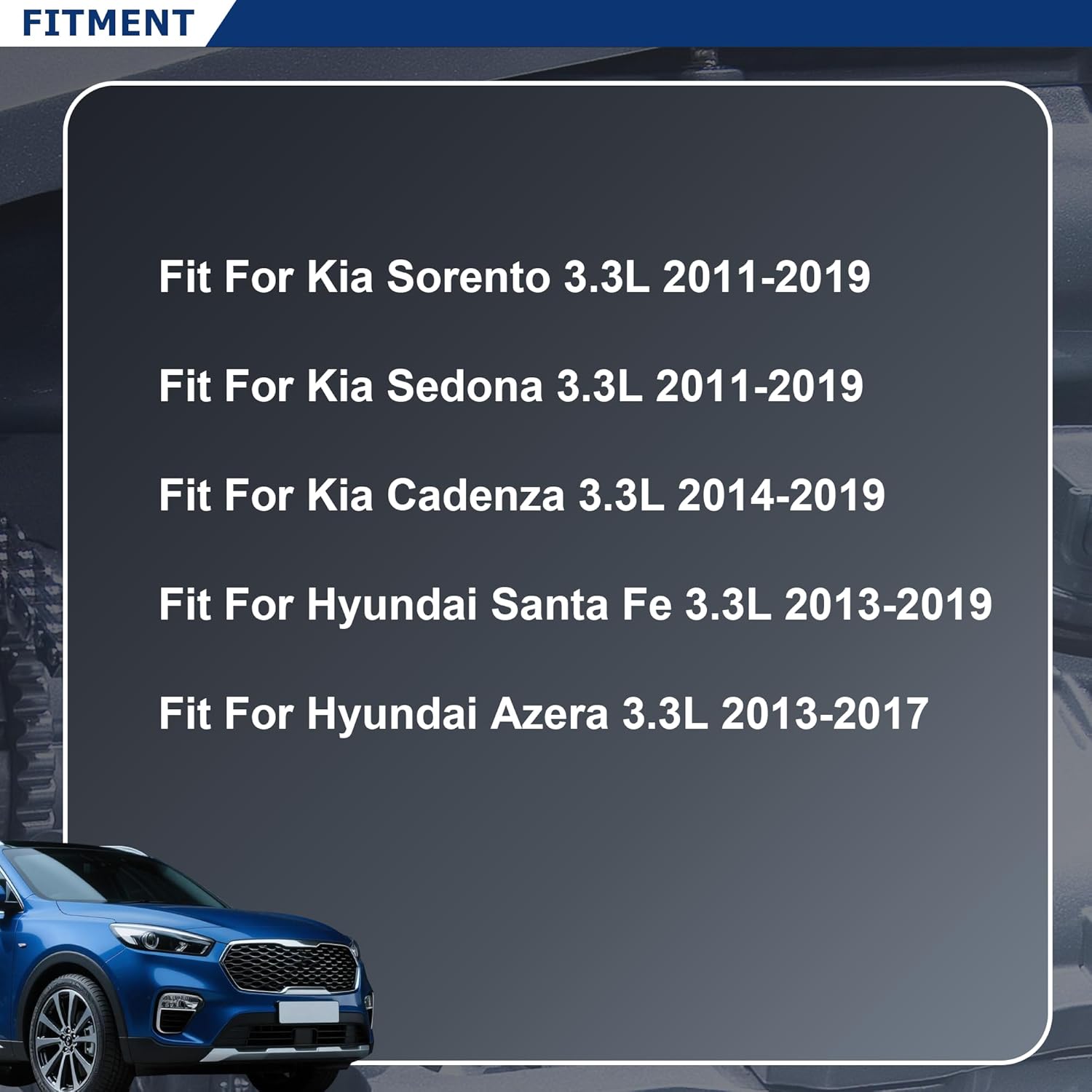 G6DH 3.3 Engine Rebuild Overhaul Kit With Head Gasket Set Timing Chain Kit Piston Con-rod Kit Fit For Hyundai Santa Fe Azera Kia Sorento Sedona Cadenza 3.3L 2011-2019 10198200 10198100 TS2315 PTKHY25