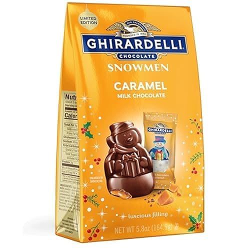 GHIRARDELLI Muñecos de nieve de chocolate con leche caramelo y caramelo bolsa de 58 onzas