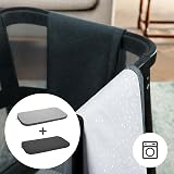 Kinderkraft SOFI PLUS, 4-in-1 travel cot, bedside crib, cradle and playpen, from birth to 3 years, 2 mattress heights, mesh sides, 8.2 kg, mattress cotton cover, 2 sheets, travel bag, Grey - 7