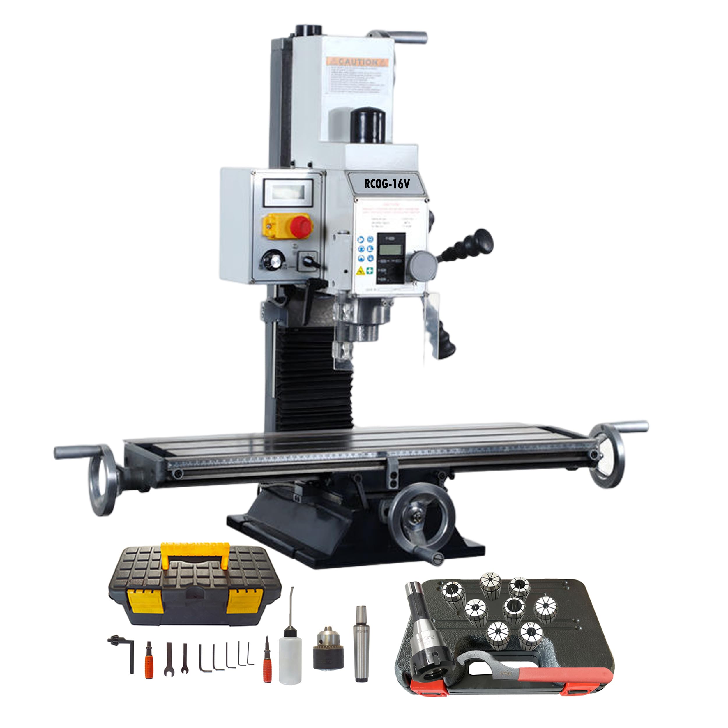 INTBUYING Mini Milling Drilling Machine MT2 Benchtop Mill/Drill Machine 5.51"X19.68" Micro Milling Machine 50-2250rpm Variable Speed with Accessory MT2 Tapper and Bench Clamp 110V