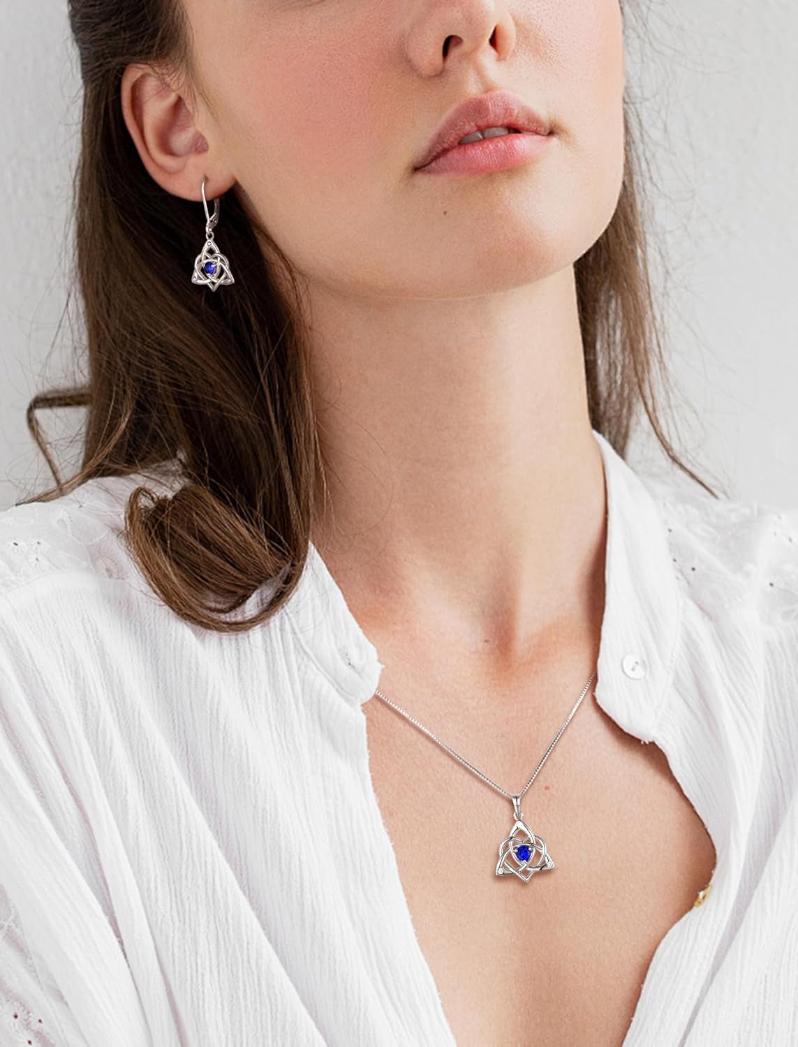 STARCHENIE Celtic Knot Necklace for Women 925 Sterling Silver Trinity Love Knot Pendant Birthstones Jewelry - Image 3