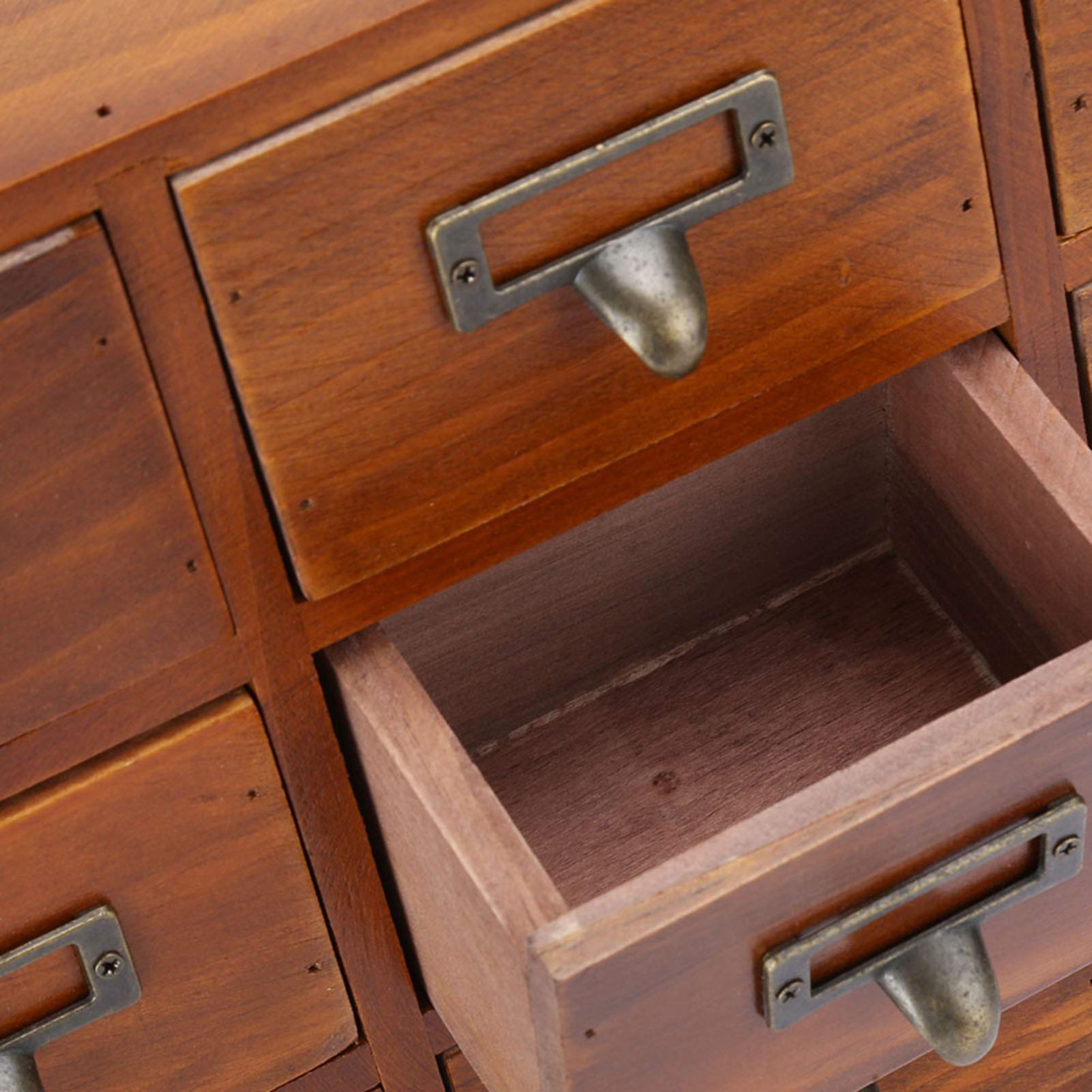 Organizer da Scrivania Vintage in Legno con 9 Cassetti, Armadietto da Farmacia da Tavolo, Cassapanche e Armadietti da Farmacia, Mobili Vintage per Medicinali - Blu (5042-01-(nove