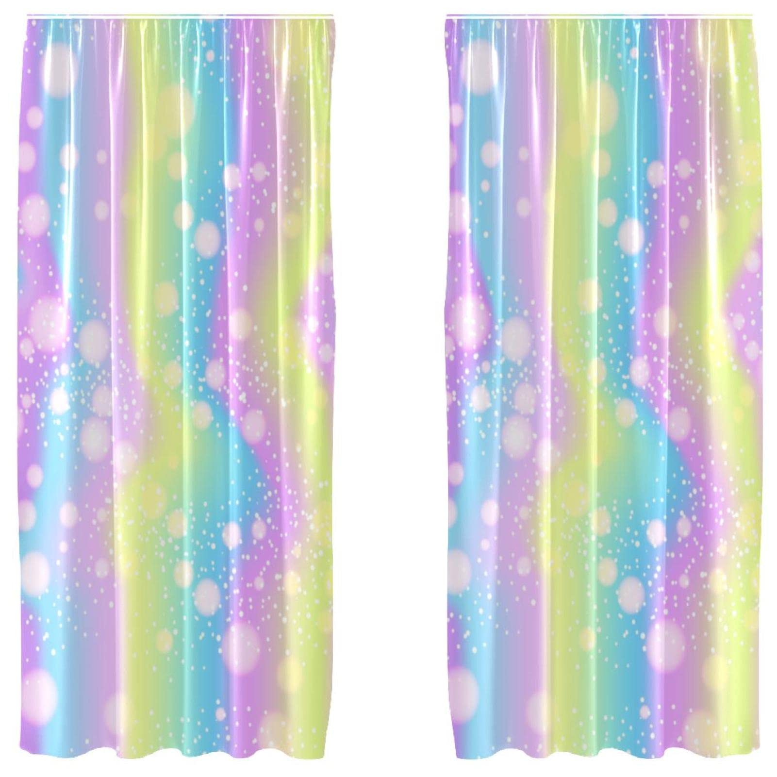 Cortinas para ventana de sala de estar con estampado de perro unicornio gato (2 piezas)