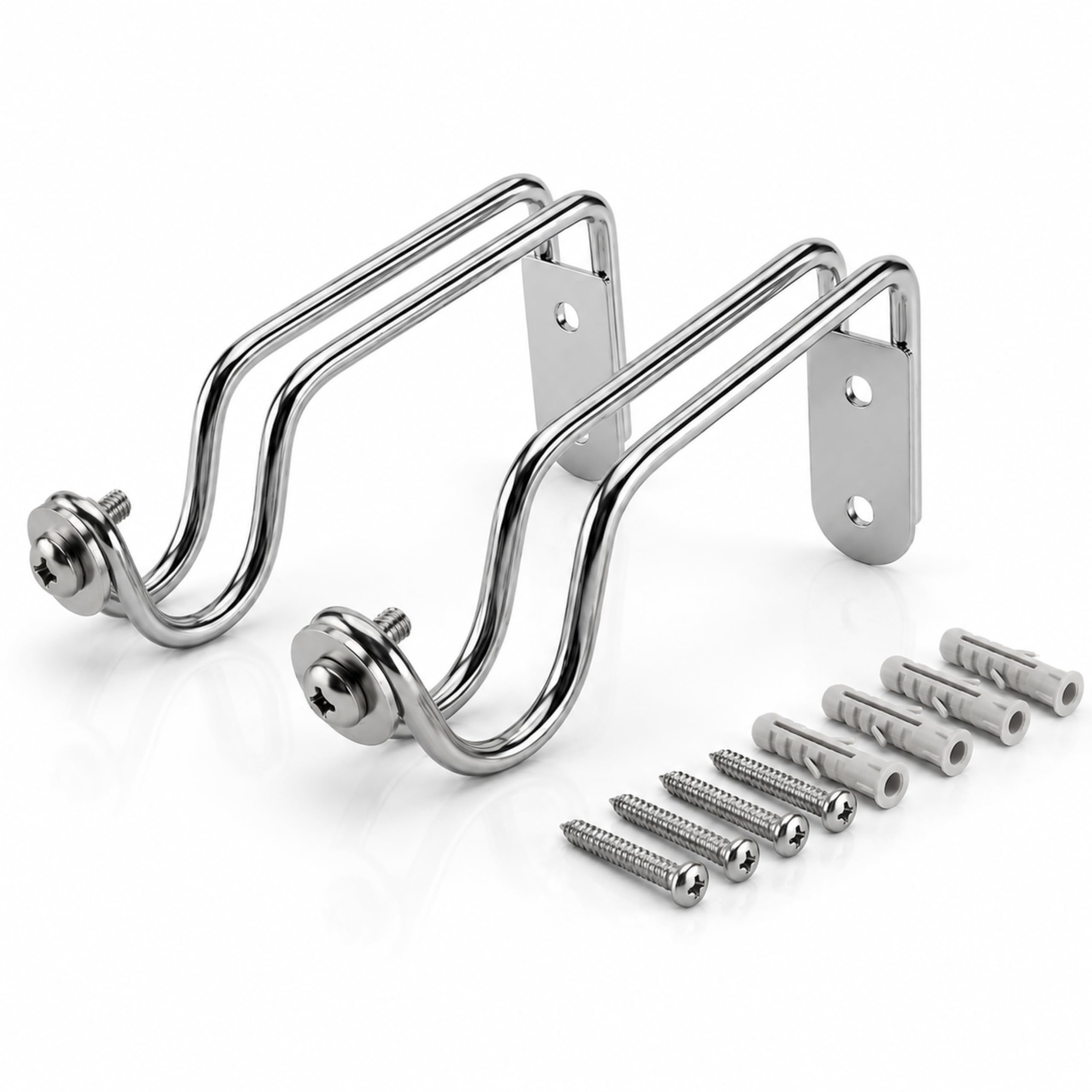 GYREZ Curtain Rod Brackets| Rod Holder for 1 Inch Rods| Heavy-Duty Stainless-Steel Curtain Holder| Rust Proof Silver Finish Wall Mount Brackets with Hardware for Windows & Door Curtains, Pack of 2-picture-11