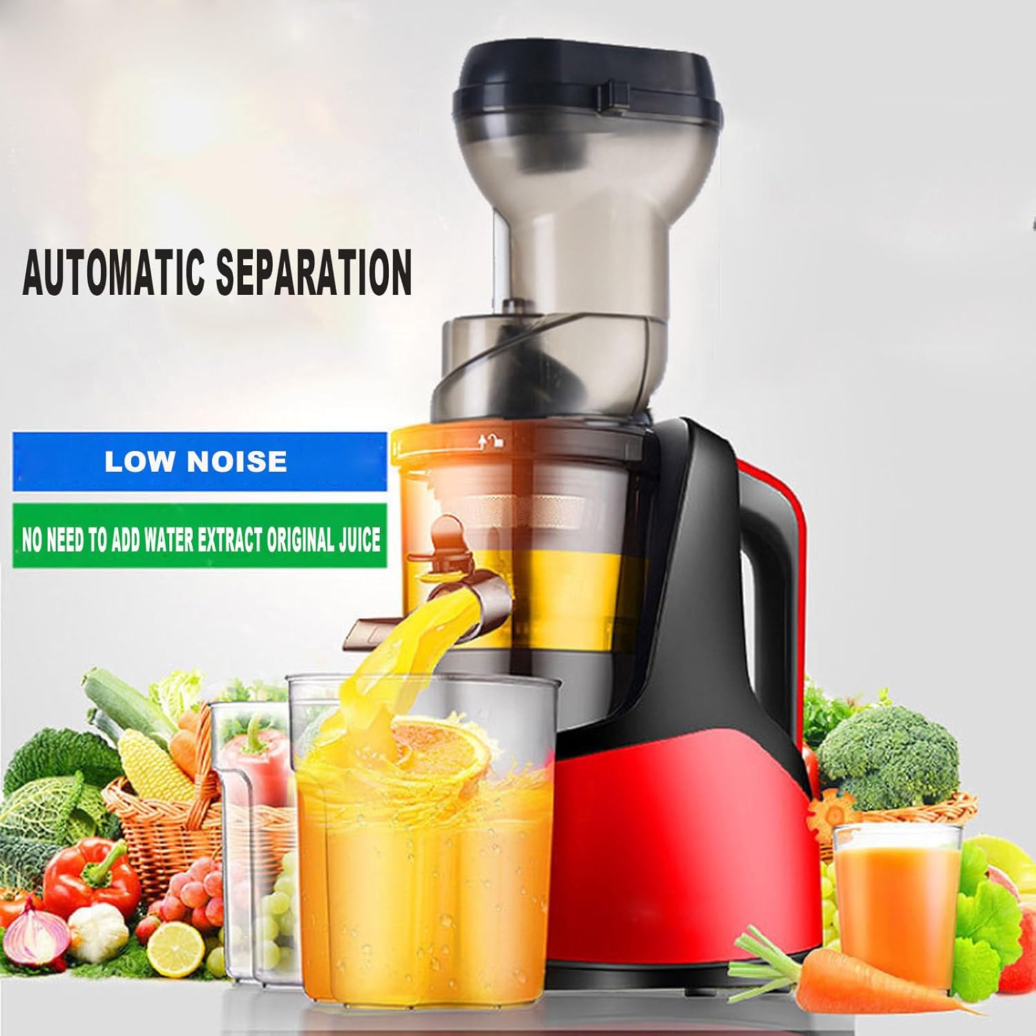 自動低速コールドプレスジューサーマシン、1000ml容量ジューサー