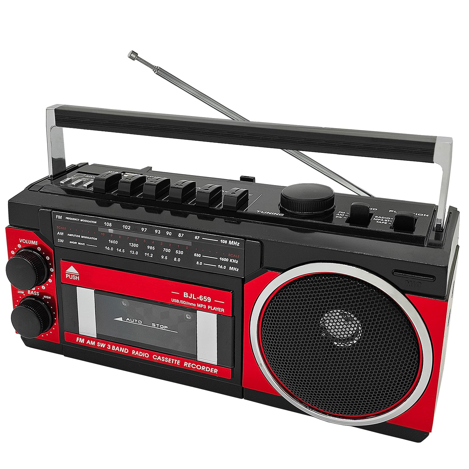 CTDZLED Portable Cassette Player Boombox, Retro Radio Boombox, AM