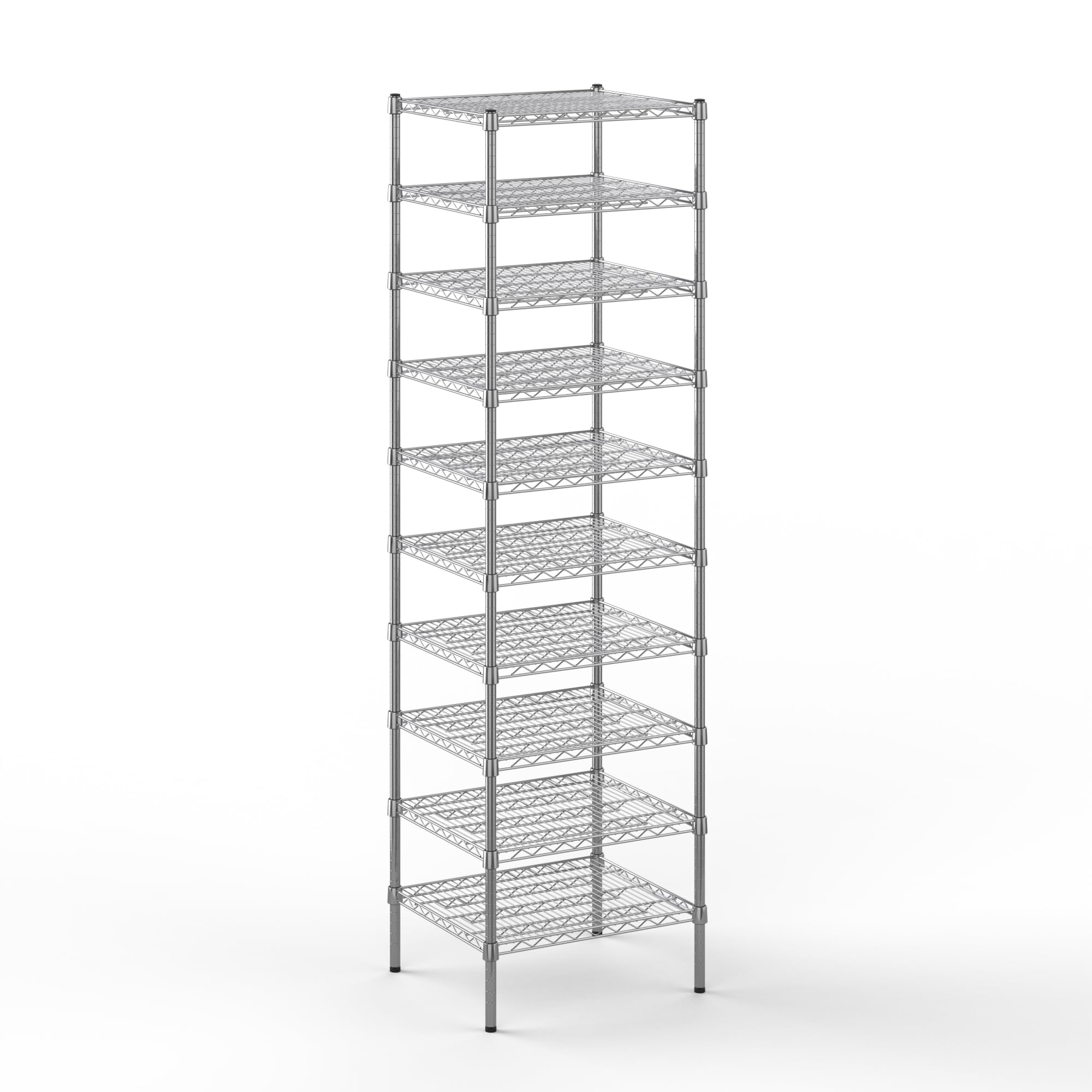 21" Deep x 24" Wide x 86" Height Wire Shelving Kit | 10-Tier | NSF Commercial Storage Rack Unit