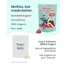 Amara Smoothie Melts - Beets n\' Berries - Baby Snacks Made With Fruits and Vegetables - Healthy Toddler Snacks For Your Kids Lunch Box - Organic Yogurt Melts - 6 Resealable Bags