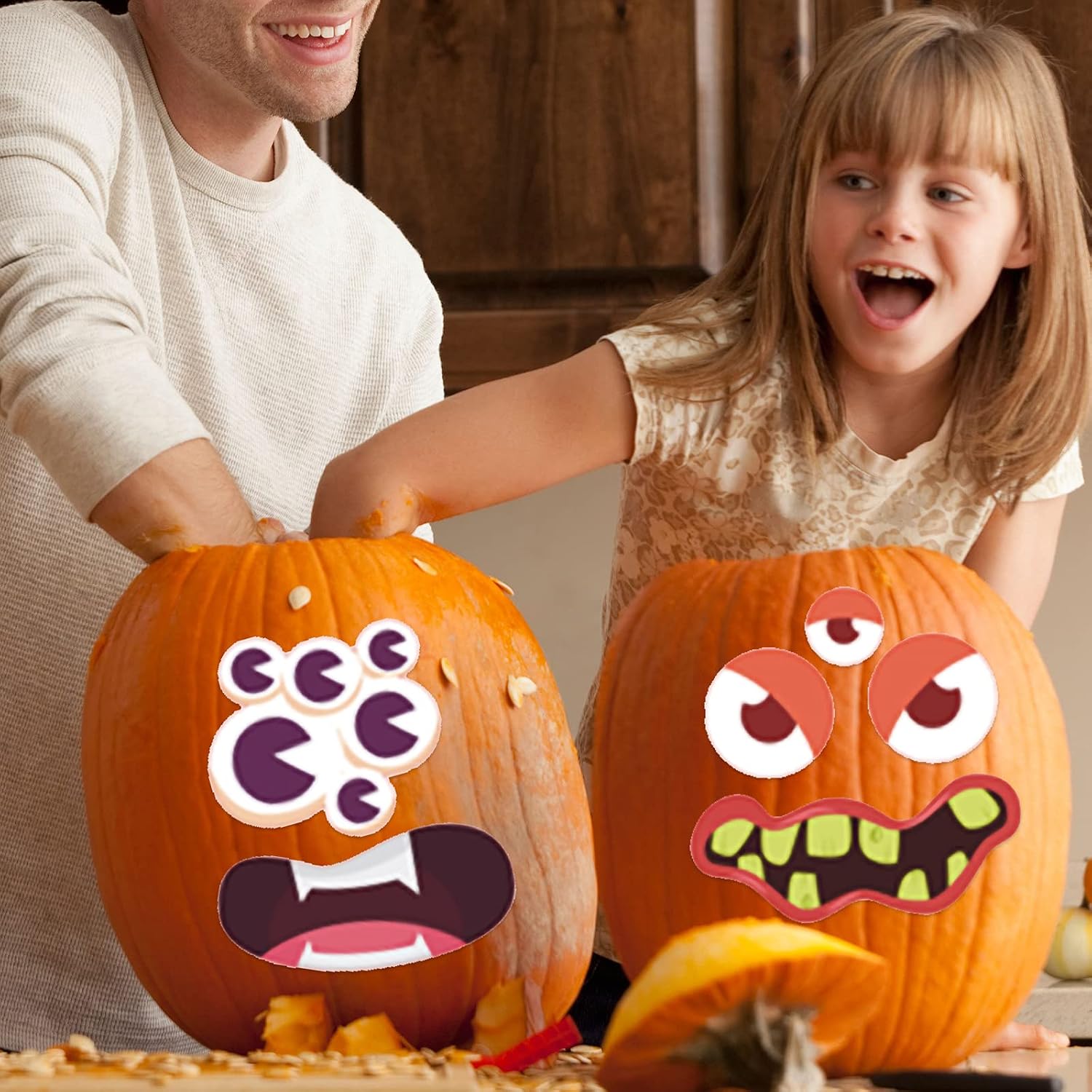 Stranger Things Decorations Halloween Pumpkin Decorating Stickers 32 Pcs Pumpkin Face Stickers, Great Gift for Kids Halloween Craft Party Favor