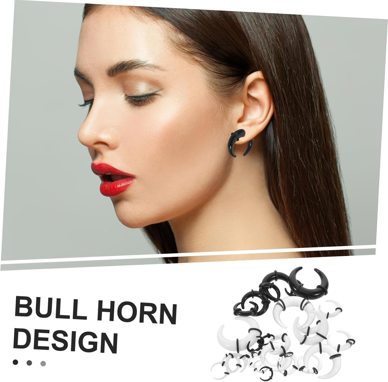 NUOBESTY C Shape Acrylic Septum Stretcher Ring 27pcs for Men Women