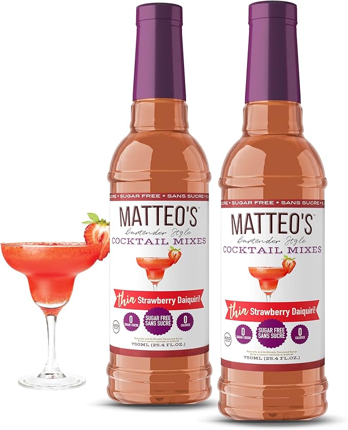Matteo's Sugar Free Cocktail Mixes Strawberry Daiquiri Delicious