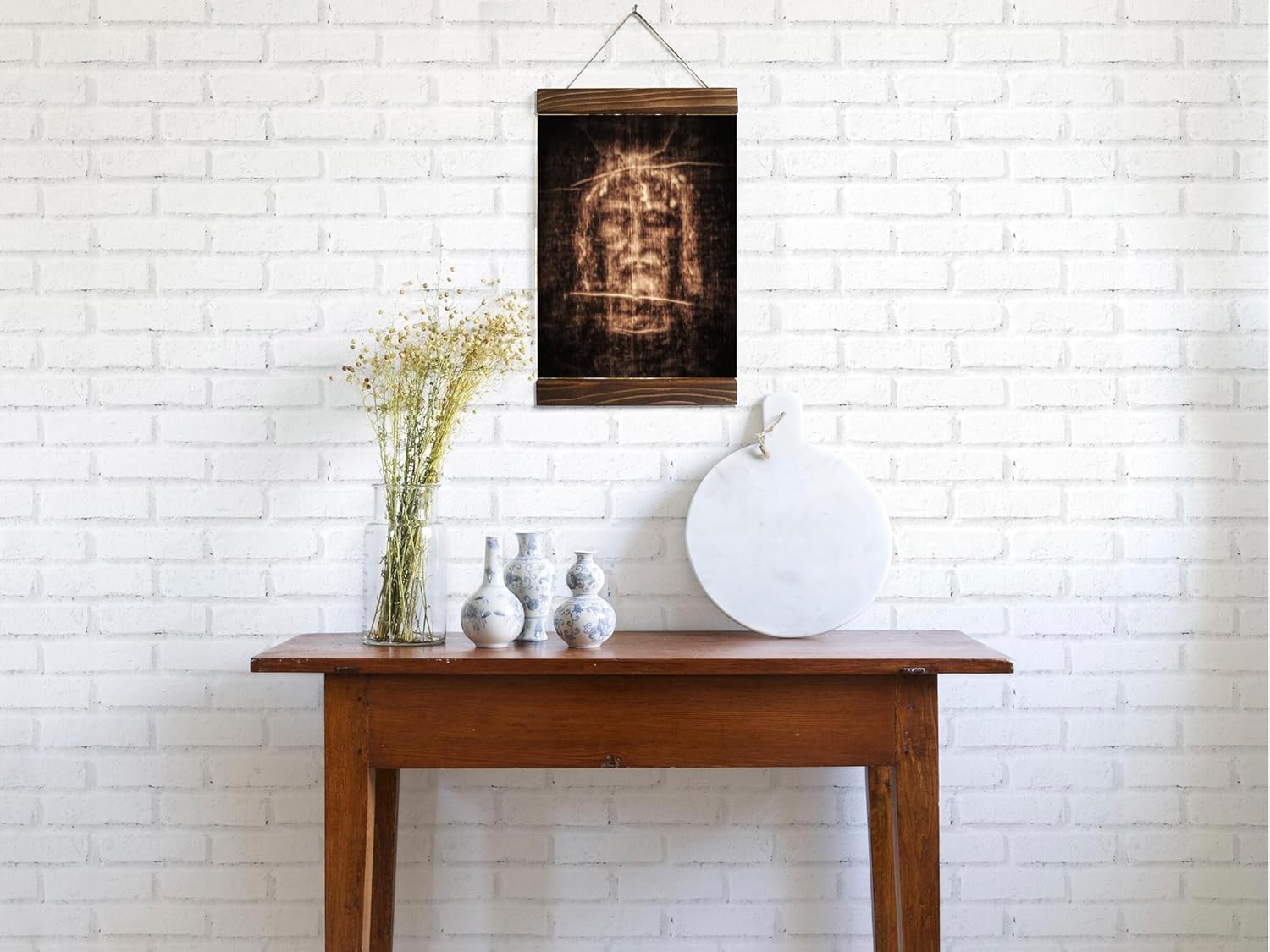 Shroud of Turin Holy Linen Wood Framed Canvas Print Large Focal Point (17.3 x 23.2 inches / 44cm x 58cm)