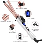 Thin Curling Iron 3/4 Inch, Ceramic Small Curling Wand Iron with Clipped for Short to Long Hair, LCD Display Dual Voltage Hair Curler Iron with Glove