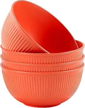 4 Pcs Unbreakable Wheat Straw Cereal Bowls, 24 oz Reusable Lightweight Bow