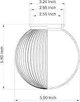 Vista 7 de LIGHTACCENTS Cubierta de luz de techo acanalada transparente – Globo de montaje empotrado de 5.9 pulgadas para ventilador o accesorio de repuesto
