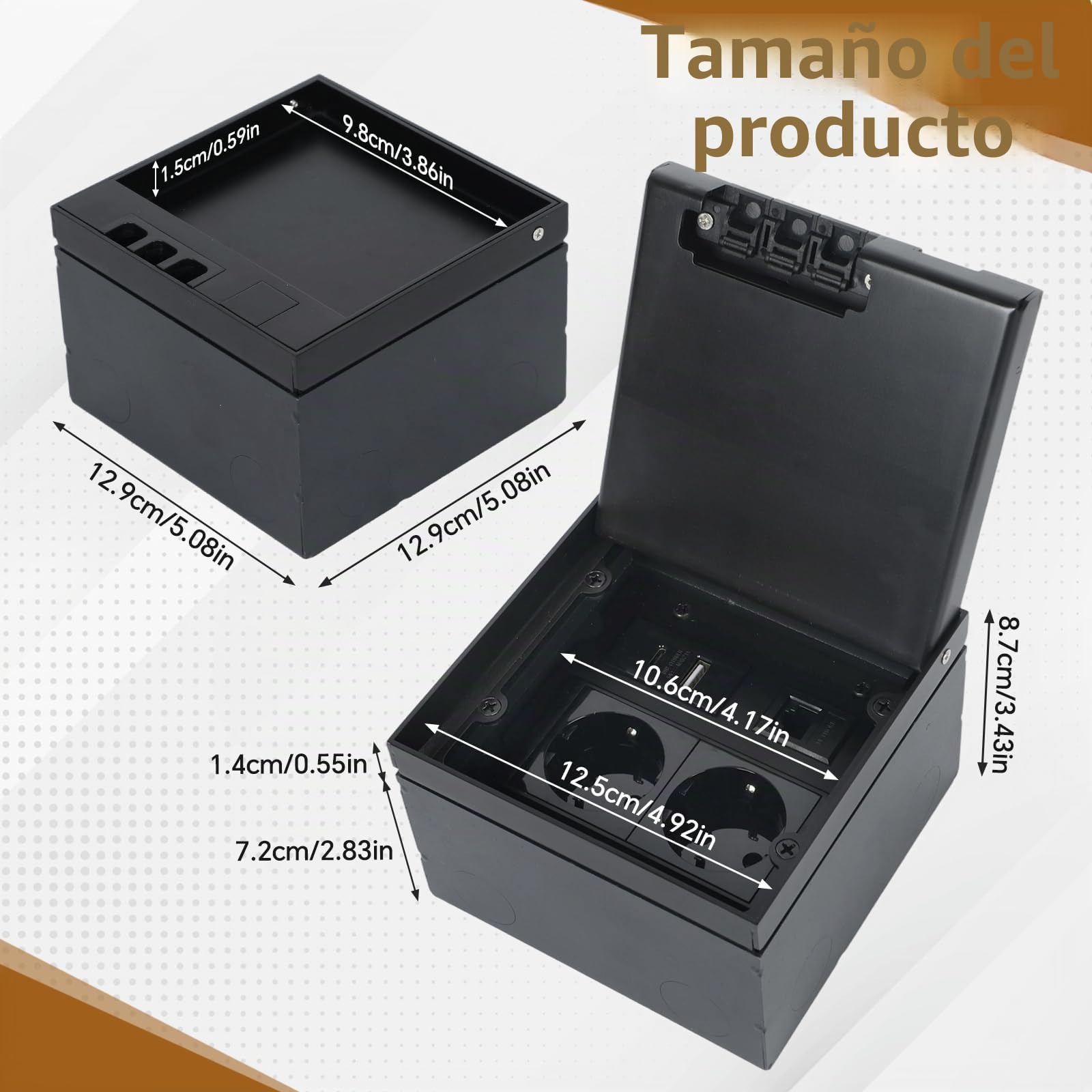 Enchufe empotrado invisible en el suelo, enchufe de acero inoxidable, enchufe de suelo multiusos, 2AC + 1USB-A+1USB-C+1CAT6, enchufes empotrables con tapa para oficina, hogar, aula, resistente al agua