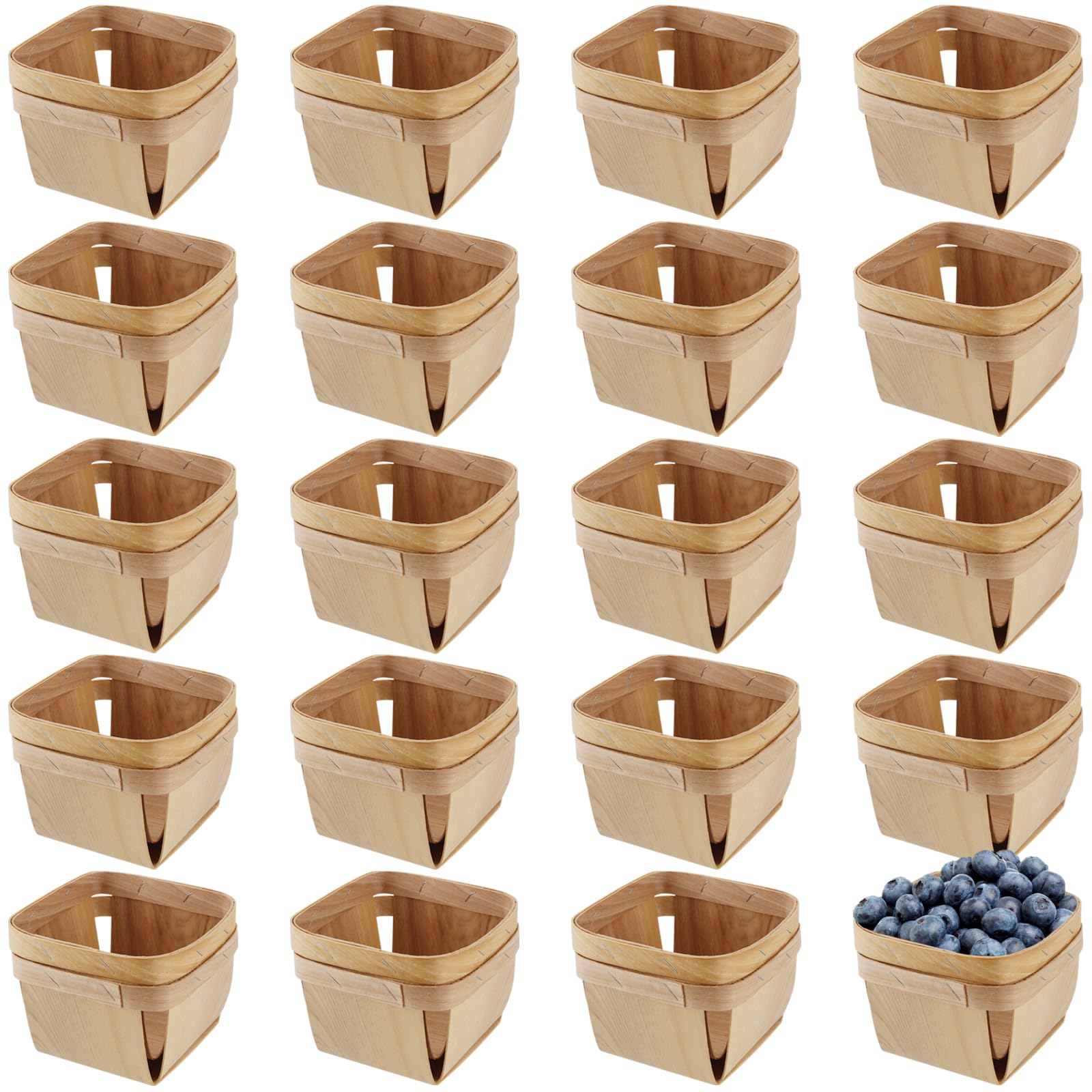 Panier à baies en bois pour emballage de cadeaux d'invités et petits paniers garnis