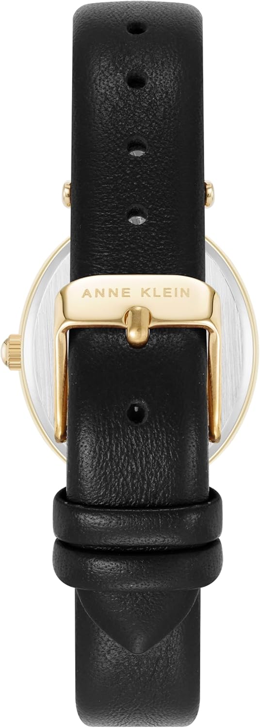Anne Klein Women's Premium Crystal Accented Sustainable Leather Strap Watch